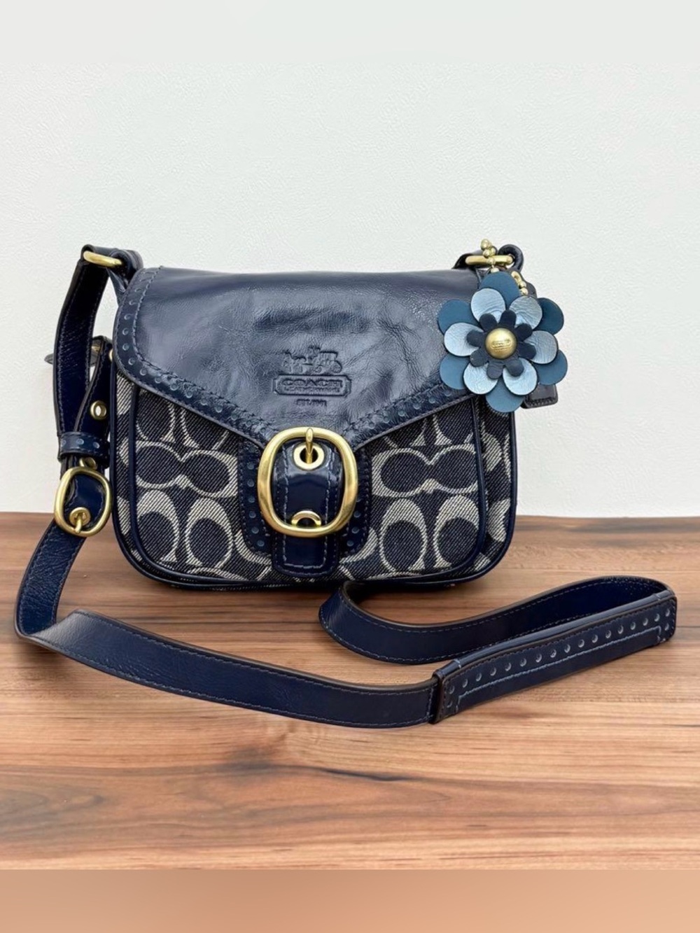 Coach Bleeker Denim Monogram EUC